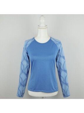 Patagonia Women's Small Blue Crewneck Quick Dry Activewear Long Sleeve Tee